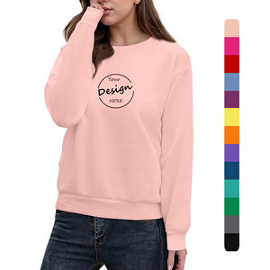 High Quality 380Gsm Women's French Terry Sweatshirt Custom Blank Basic Style Pullover <b>Thick</b> Ribbed Collar Loose Winter Front - Product Image 1