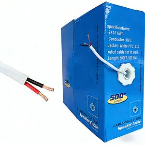 Cable de Altavoz Blanco o Negro de 500 Pies y Calibre 16, Cable de Audio Flexible para Auto y Hogar, Audiopipe CCA CL2 CL3 - Product Image 1