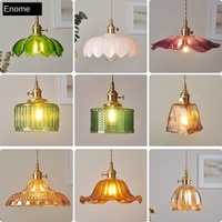 Haute qualité Vintage laiton verre maison Bar Restaurant café chambre petite créative LED suspension