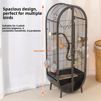 Grande cage pour perruches avec couvercle, cage à oiseaux durable à structure métallique, conception facile à nettoyer pour oiseaux d'intérieur, cage pour canaris et pinsons