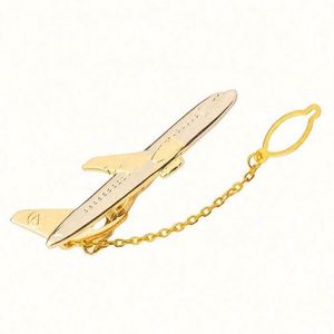 Pinza de Corbata Personalizada de Alta Calidad con Diseño de Avión para Hombre, para Regalos Promocionales y Empresariales - Product Image 1