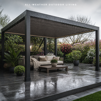 Pergola motorisée en aluminium avec toit à lames orientables, télécommande, pour extérieur, patio, jardin, bioclimatique