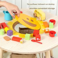 COMMIKI Table ronde en bois avec bureau d'activités pour enfants Montessori meubles d'éducation précoce ensemble de chaises en forme d'arachide pour la maternelle
