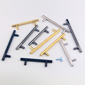 Новейшая китайская новая модель Т-образная кухонная ручка, золотые алюминиевые накатные дверные ручки шкафа - Product Image 2