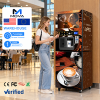 Distributeur automatique de café avec écran LCD, lecteur de billets/pièces/cartes, quatre saveurs chaudes/quatre saveurs froides, fonctionnement 24h/24 et 7j/7, nettoyage automatique, OEM/ODM