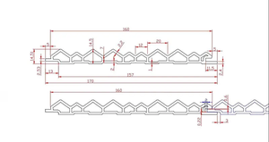 170x14mm montagne formes différentes tailles triangles intérieur décoratif bois plastique Composite panneau mural cannelé - Product Image 6