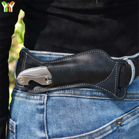 Étui de protection pour couteau pliant en cuir véritable de qualité supérieure, élégant, en forme de S, multifonctionnel, portable, à suspendre à la ceinture