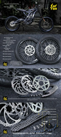 Roues Supermoto de 17 pouces, pneus route, compatibles avec Surron Light Bee X LBX, jantes en alliage d'aluminium CNC chromé argenté pour moto électrique tout-terrain