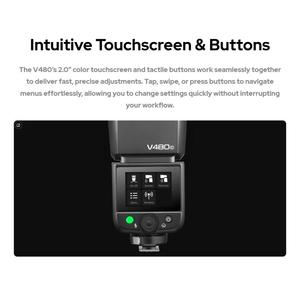 GODOX V480 TTL li-ion แฟลชกล้องหัวกลมสำหรับ Canon/Ni Kon/SO NY/<span class=keywords><strong>Fujifilm</strong></span>/Olympus - Product Image 4