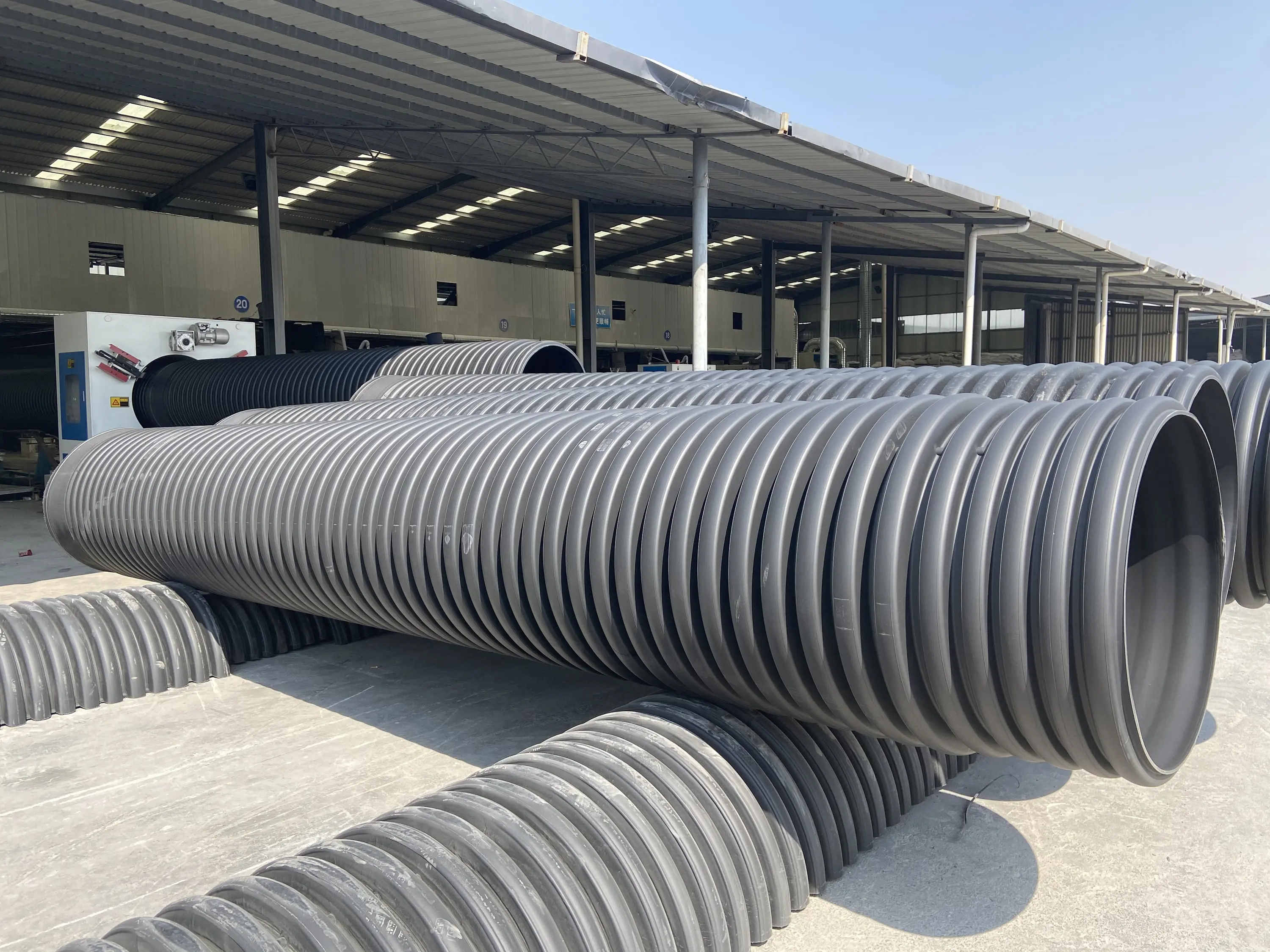 DianHuai באיכות גבוהה hdpe דופן כפולה צינור גלי צינורות ניקוז פלסטיק גלי ניקוז פלסטיק