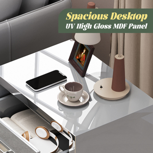 High Gloss Mirrored Nightstand With 2 <b>Drawers</b> Modern Metal Handle <b>Storage</b> <b>Drawer</b> - Product Image 4