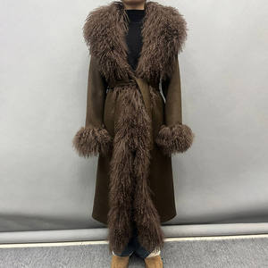 חדש פרווה מונגוליאני פרווה, מעיל צמר השרוול ארוך מעיל קשמיר עבור נשים - Product Image 2