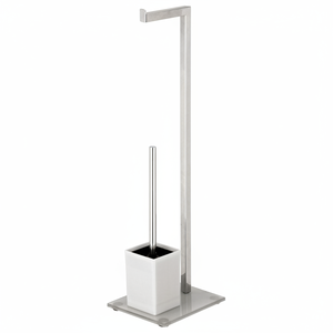 Set da pavimento MSV in acciaio inossidabile bianco, 22 x 18 x 70,5 cm - Product Image 2