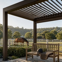 Grande pergola modulaire combinée en aluminium à lames orientables, auvent de jardin multi-colonnes à assemblage multiple