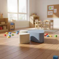 Ensemble de bancs souples triangulaires modernes (3 pièces) – Équipement de jeu intérieur pour écoles, sièges pour enfants, maternelle et préscolaire