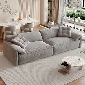 Italiaanse Stijl Comfortabel Appartement Woonkamer Meubelen Stof Fluwelen Sofa Design 2 Zits Loungebank