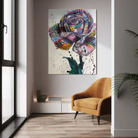 Moderne Rue Graffiti Art Rose Toile Abstraite Couleur Fleur Impression Sur Toile Mur Photos conception drop shipping