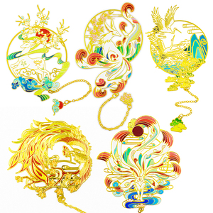 Creative Custom Magnetic Antique Feng Shui Style <b>Silver</b>-Plated Metal Gold Foil <b>Bookmark</b> - Product Image 1