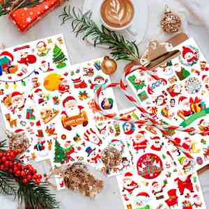 Hoja de pegatinas de vinilo para Navidad FX Printing, etiquetas adhesivas navideñas, pegatinas troqueladas de Feliz Navidad para regalos - Product Image 5