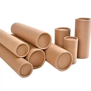 Vente en gros Tube de papier kraft cylindrique de haute qualité biodégradable dans une boîte personnalisée