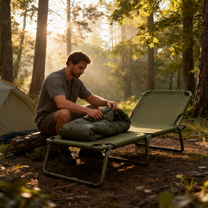 Lit pliant en aluminium robuste, taille XL, lit pliant extra large pour adultes grands et corpulents - Product Image 2