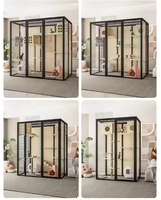 Maison pour animaux modulaire DIY sur mesure de grande taille, villa pour chat, cage pour chien avec toilette intégrée, style meuble, maison pour animaux multi-niveaux en aluminium