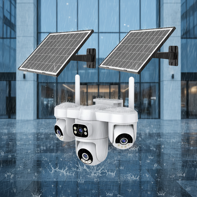 AI CCTV Light Battery 4G Solar Security Surveillance Video House 4K PTZ Security WiFi 12MP Solar Panel Memory Card CCTV Camera