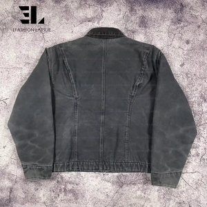 Giacca da Lavoro LARSUR Personalizzata con Applicazioni Ricamate, Effetto Invecchiato, in Tela Pesante, Abbigliamento da Lavoro con Strass per Carpentieri - Product Image 5