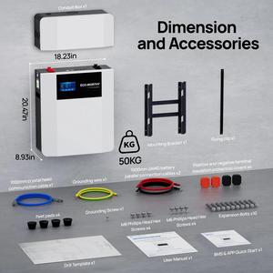 ECO-WORTHY <span class=keywords><strong>Batterie</strong></span> LiFePO4 <span class=keywords><strong>de</strong></span> stockage d'énergie 51,2 V 100 Ah murale hors réseau certifiée CE avec garantie <span class=keywords><strong>de</strong></span> 10 ans - Product Image 3