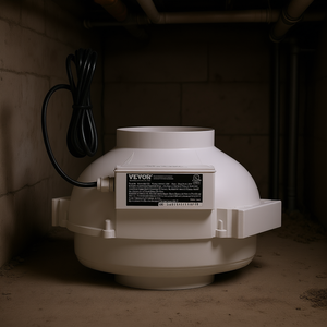 Ventilador de conducto en línea Vevor de 380 CFM, de 4 a 4.5 pulgadas, impermeable, para la mitigación de radón - Product Image 2