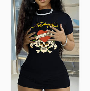 FloralCharm Abito Estivo da Donna, <span class=keywords><strong>Mini</strong></span> Vestito Aderente Sexy con Stampa Floreale e Maniche Corte - Product Image 1