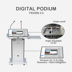 Pupitre numérique de tribune d'église de chaire de discours intelligent de salle de classe avec le podium numérique d'écran avant avec le micro interactif - Product Image 4