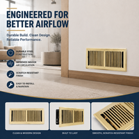 Grille de ventilation linéaire encastrée de haute qualité 4*10 à cadre en fer étroit, pour système d'air central domestique, avec réglage manuel du débit d'air