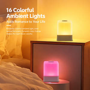 Lampe de chevet tactile rechargeable avec éclairage photo, veilleuse d'ambiance pour bébé, lampe de table protectrice des yeux, lumière de sommeil RGB pour chambre à coucher - Product Image 2