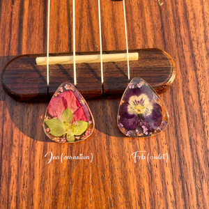 Guitar Pick in resina floreale personalizzata accessori per fiori di nascita reale regalo di compleanno per gli amanti della musica da donna - Product Image 4