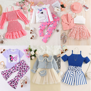 Ensemble 2 pièces décontracté pour bébés et jeunes enfants, motif imprimé, en coton gaufré, manches courtes, collection été, vente en gros - Product Image 2