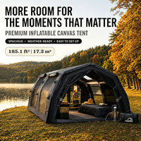 Tente gonflable familiale Coody 17.2 Familia Pro Air - Noire, grande taille, quatre saisons, portable, facile à installer, pour le camping en plein air