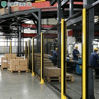 Barrière d'isolement robotique en treillis soudé modulaire thermolaqué pour enclos de travail des robots de R&D