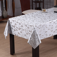 Nappe en PVC marron géométrique RNPT avec support tissé, imperméable, facile à nettoyer, revêtement métallique pour table à manger
