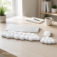 Ensemble ergonomique repose-poignets pour clavier et souris Cloud, base antidérapante, surface imperméable pour bureau et maison