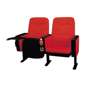 Meilleur prix mobilier de théâtre moderne de haute qualité chaise auditorium en tissu avec tablette et panier pour l'école et le collège - Product Image 5