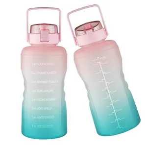 Easy to carry Convenient for party 128 oz Sport Plastic Water Bottle With Handle and Straw