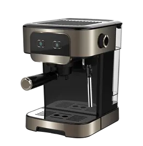 Máquina de café expresso com batedor de leite, decoração de aço inoxidável, cappuccino, café italiano