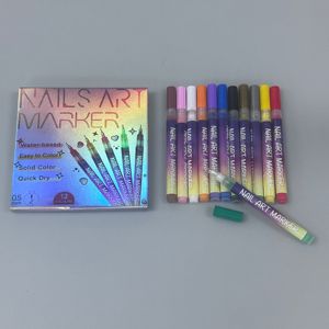 Juego de Bolígrafos de Arte para Uñas de Alta Calidad, 12 Colores, 0.5mm, Secado Rápido, Esmalte de Uñas en Gel, Acrílico, Marcador de Arte en Color Sólido 3D - Product Image 4