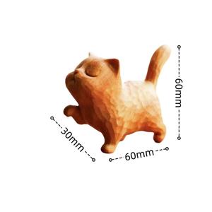 Penjualan laris Dekorasi ukiran kayu patung kucing hewan lucu patung kucing kayu kerajinan seni patung - Product Image 2