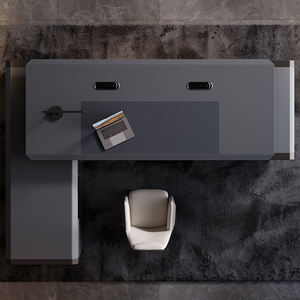 ชุดโต๊ะและเก้าอี้สำนักงานระดับไฮเอนด์สำหรับผู้บริหารหรูหราทันสมัยประธานผู้นำแผงโต๊ะคอมพิวเตอร์ขนาดใหญ่สไตล์ไม้ - Product Image 4