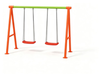 Ensemble de balançoires double robuste en acier galvanisé pour l'extérieur, idéal pour les enfants, les jardins, les parcs et les aires de jeux.
