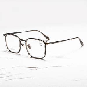 Titanium Full Rim Rectangle <b>Eyeglasses</b> Unisex Anti-Uv Vision Correction <b>Frames</b> for Adults Solid Color Lightweight - Product Image 2
