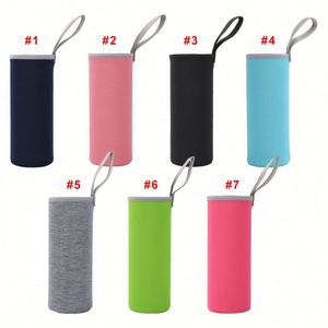 Vente en gros d'usine, gobelet isotherme portable unisexe anti-chute en verre avec manchon en néoprène et logo personnalisé - Product Image 2