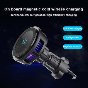 Les acsioires de tlphone RGB quạt làm mát xe hơi di động Air Vent Bracket không dây sạc điện thoại chủ soporte Para celular tự động - Product Image 5